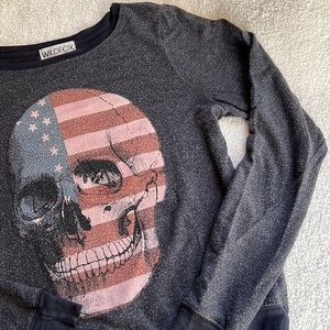 Wildfox “American Skull” Baggy Beach Jumper